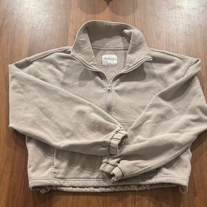 Abercrombie & Fitch Light Tan Quarter-Zip Pullover